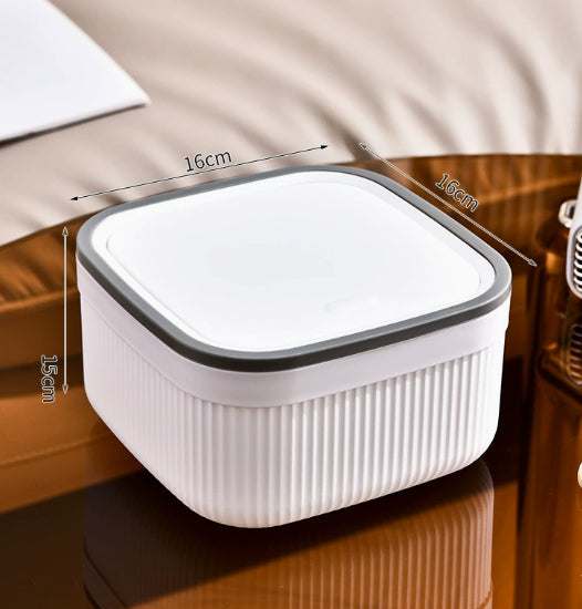 Desktop Trash Can Push-Style Waste Bin 4L Light Luxury Storage Bucket