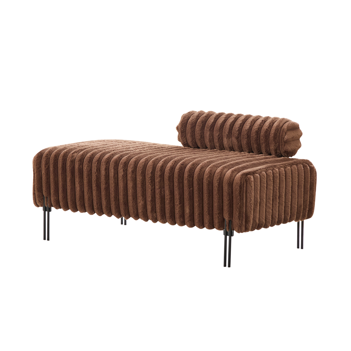 49.6" Wide Upholstered Mini Loveseat - Brown 2-Seater Sofa