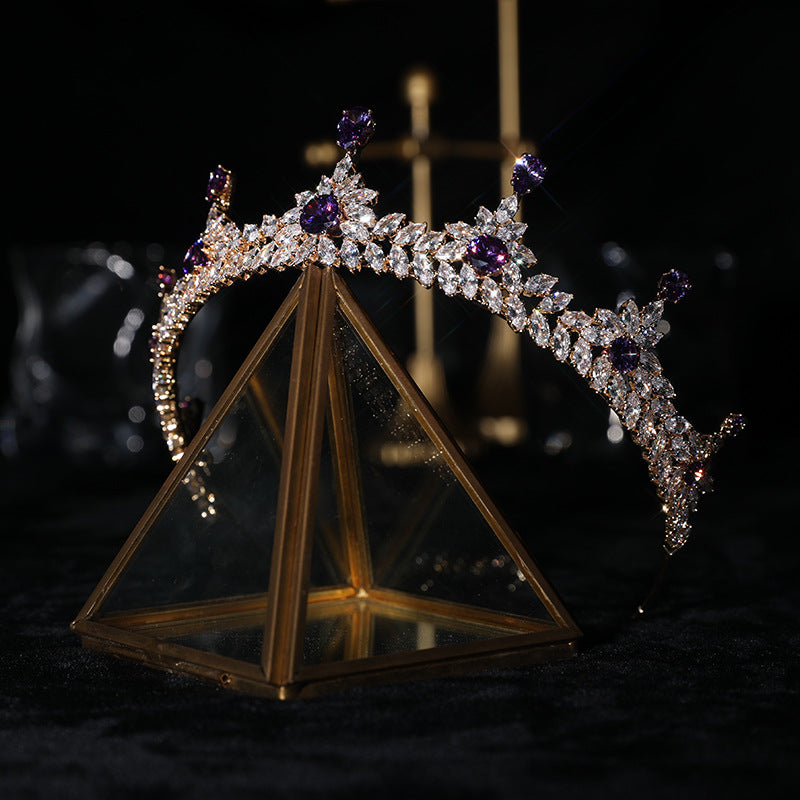 Electroplated Zircon Crown Headband - Multiple Colors