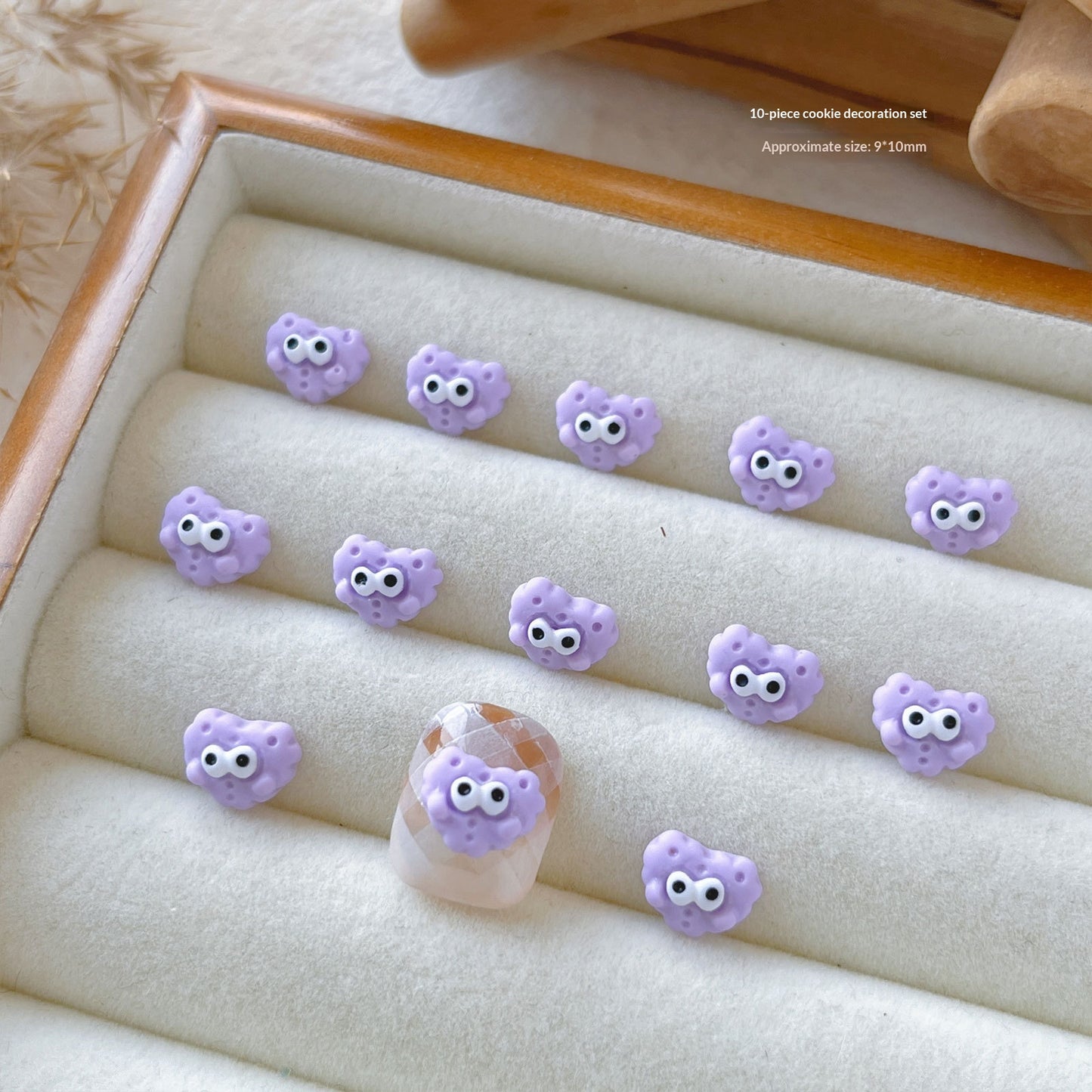 Edible Toy Cookie Nail Art Accessories Kit - Cartoon Series Resin Decor