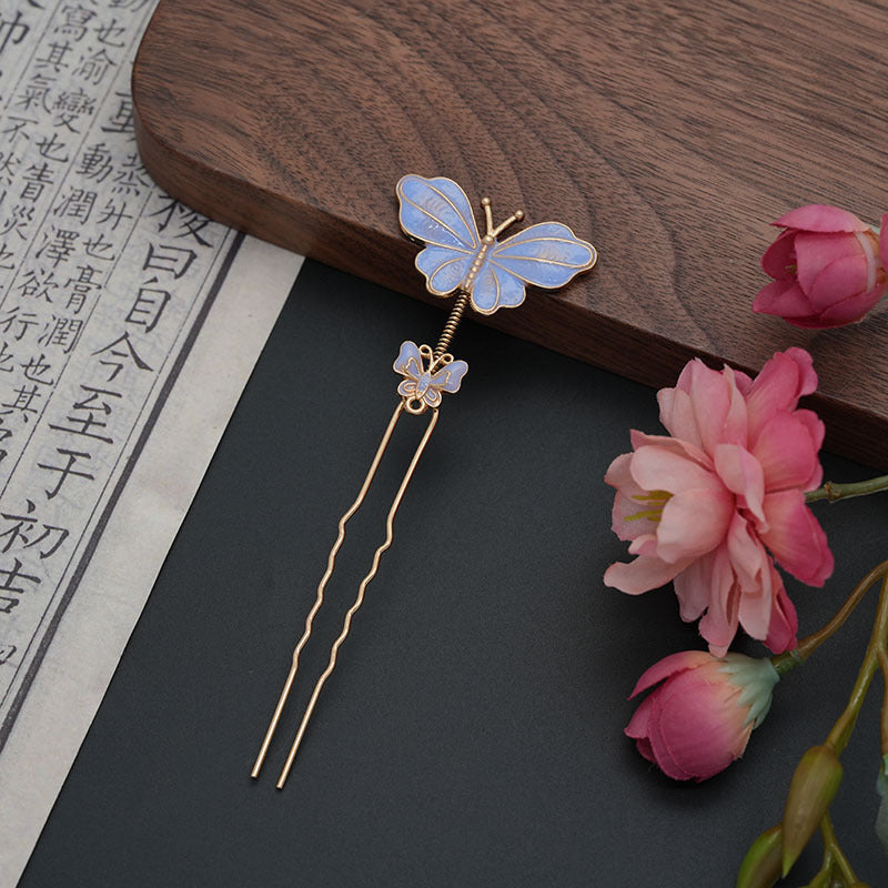 Women's Versatile Hair Accessory with Butterfly Design - Retro Hairpin or Headband