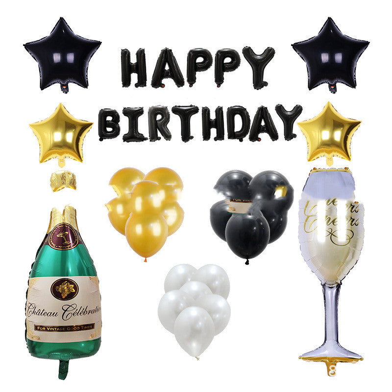 Black Gold Aluminum Film Balloon Set for Graduation & Party Decor - 10 Inches