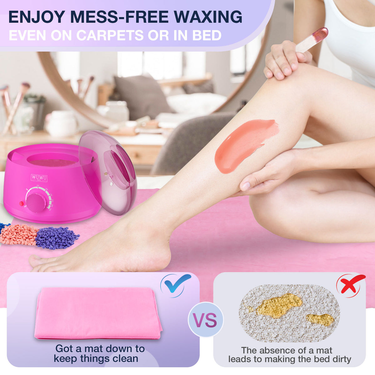 Hot Wax Hair Removal Accessories With Silicone Scraper, Wooden Stick