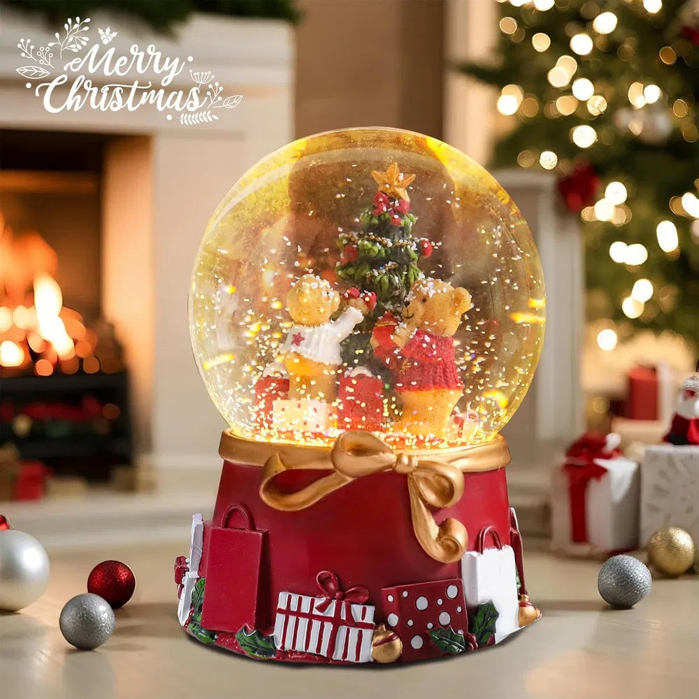 Musical Christmas Snow Globe with Gingerbread Village - 8 Songs