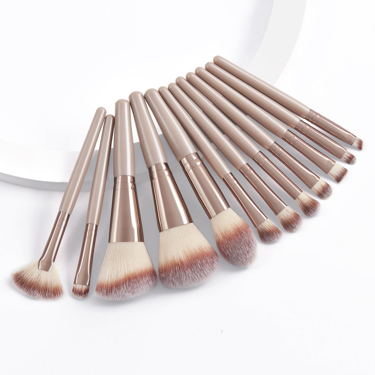 12-Piece Portable Makeup Brush Set - Travel Friendly with Multiple Colors