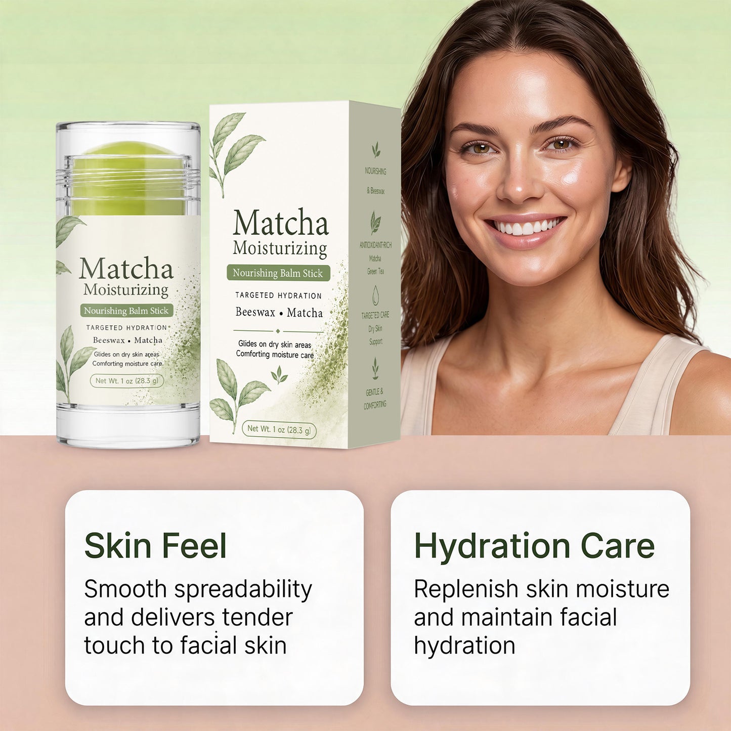 Matcha Moisturizing Skin-Softening Stick - Nourishing Face Care 28.3g