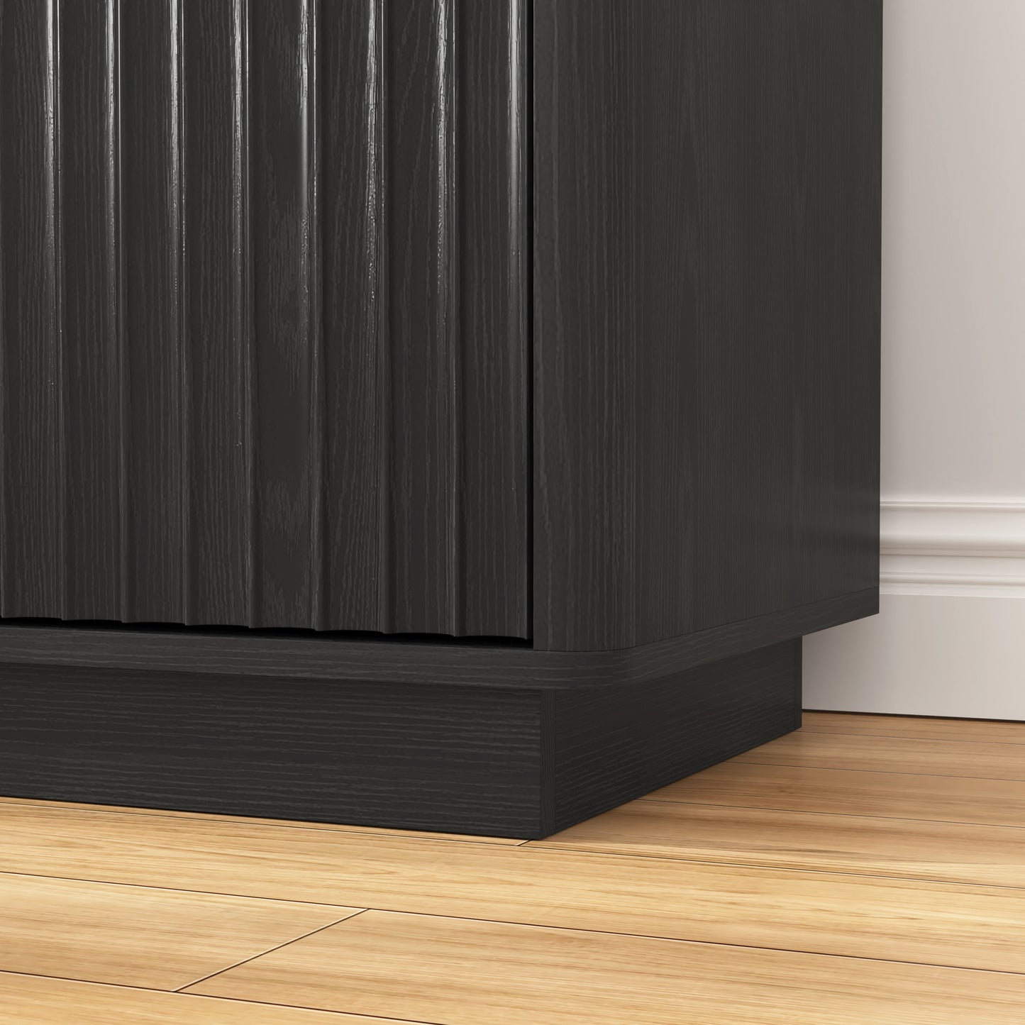 Buffet Storage Cabinet - 62.99" Wooden Sideboard with 4 Doors - Black