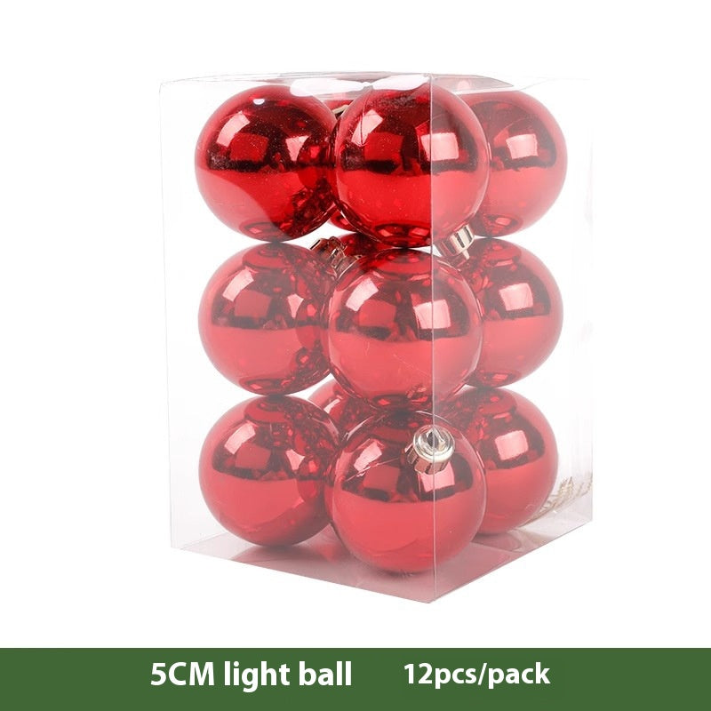 Christmas Decoration Red Ball Set - Electroplated Plastic Ornaments for Tree Atmosphere