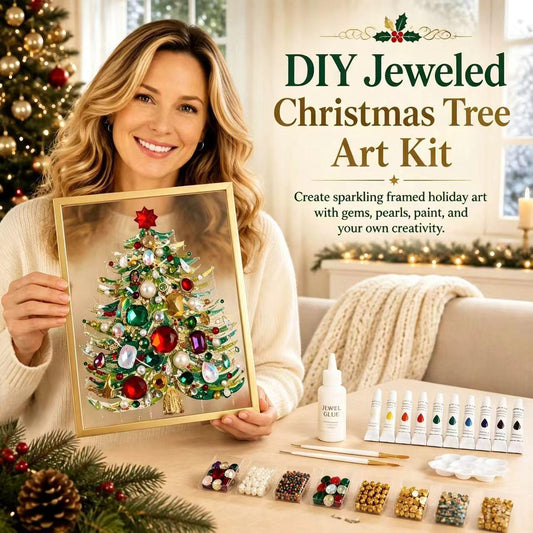 DIY Christmas Tree Jewelry Art Kit - Holiday Home Decor Craft Set