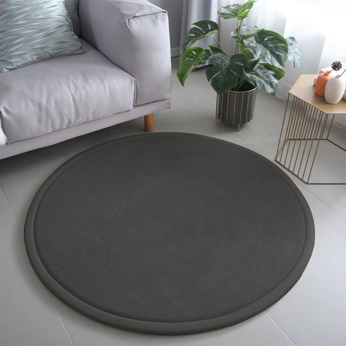 Japanese-Style Minimalist Shatter-Resistant Tatami Floor Mat - 140x140cm, Thick Cushion for Kids & Home