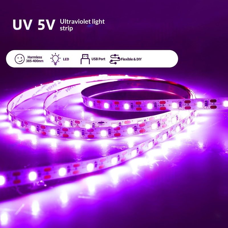 Violet-Blue Fluorescent Party Lights for Halloween and Events - Multiple Lengths