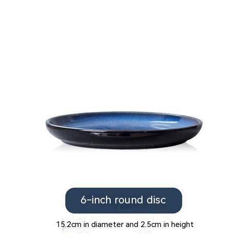 Ceramic Gradient Dinner Plate Set - 6, 8, 10 & 12 Inch Round Kitchen Dish