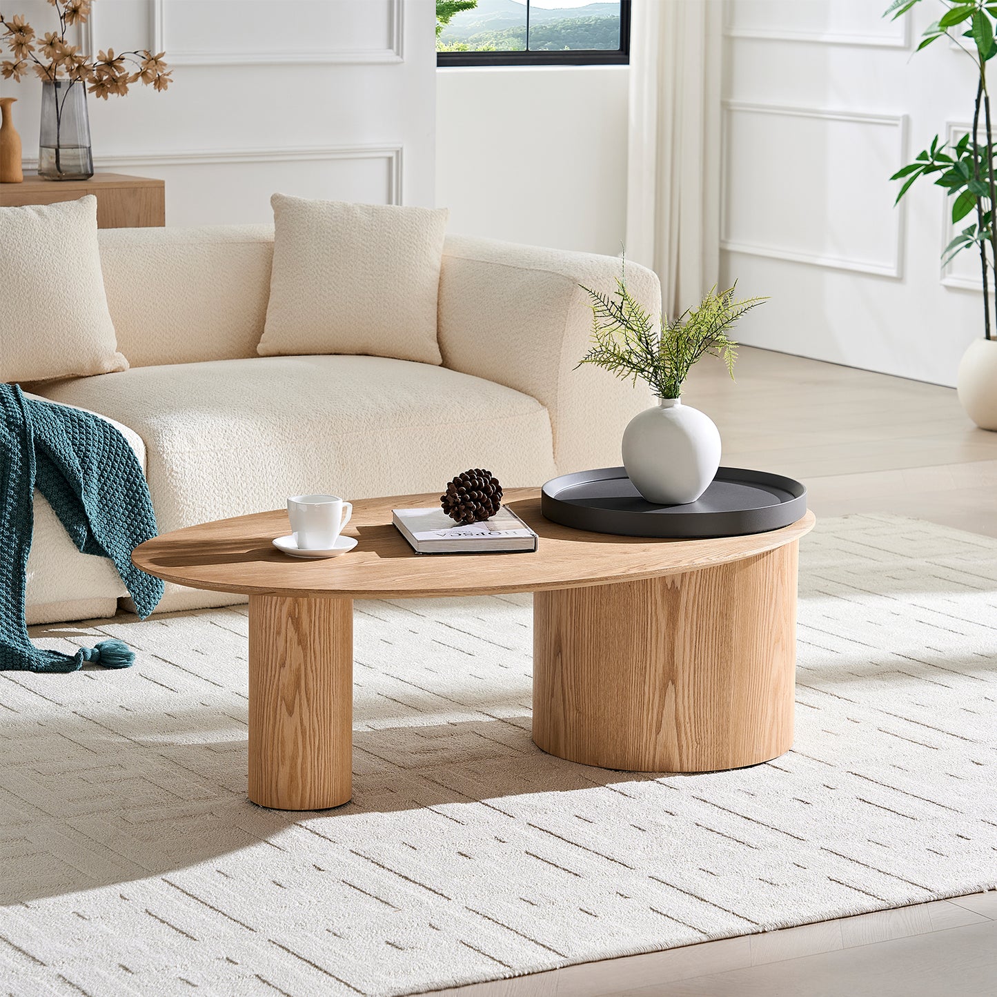 Modern Oval Luxury Coffee Table, Sophisticated Living Room Center