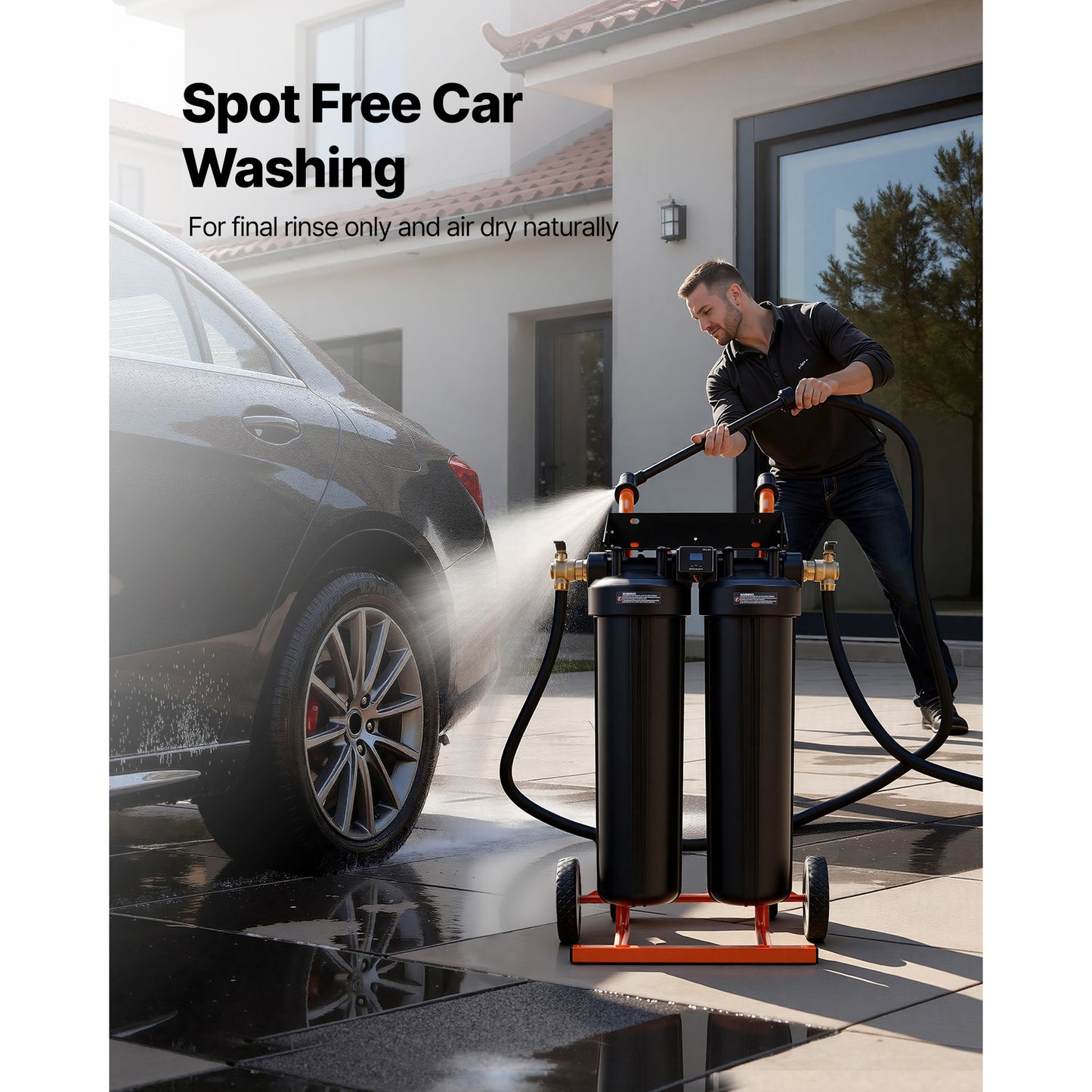 Portable Car Wash Deionized Water System with 2x4L Resin, TDS Meter & Bypass Valve
