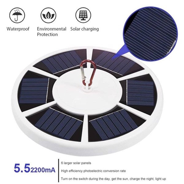 Solar Flagpole Light with Hook - 42 Ultra-Bright LEDs, Black/White