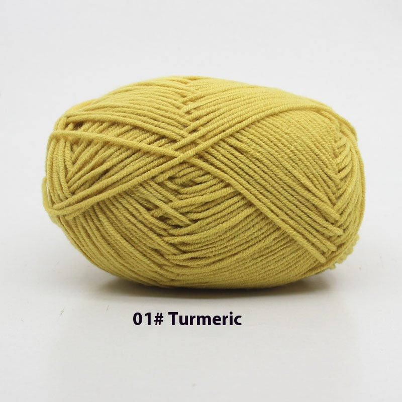 Four-Strand Milk Cotton Crochet Yarn Balls for Craft Projects - Multiple Colors