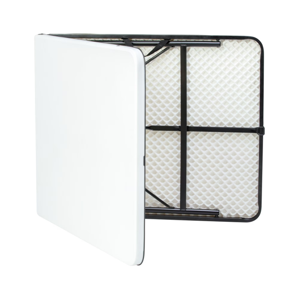 6-Foot Bi-Fold Folding Table - White, Durable Plastic Design