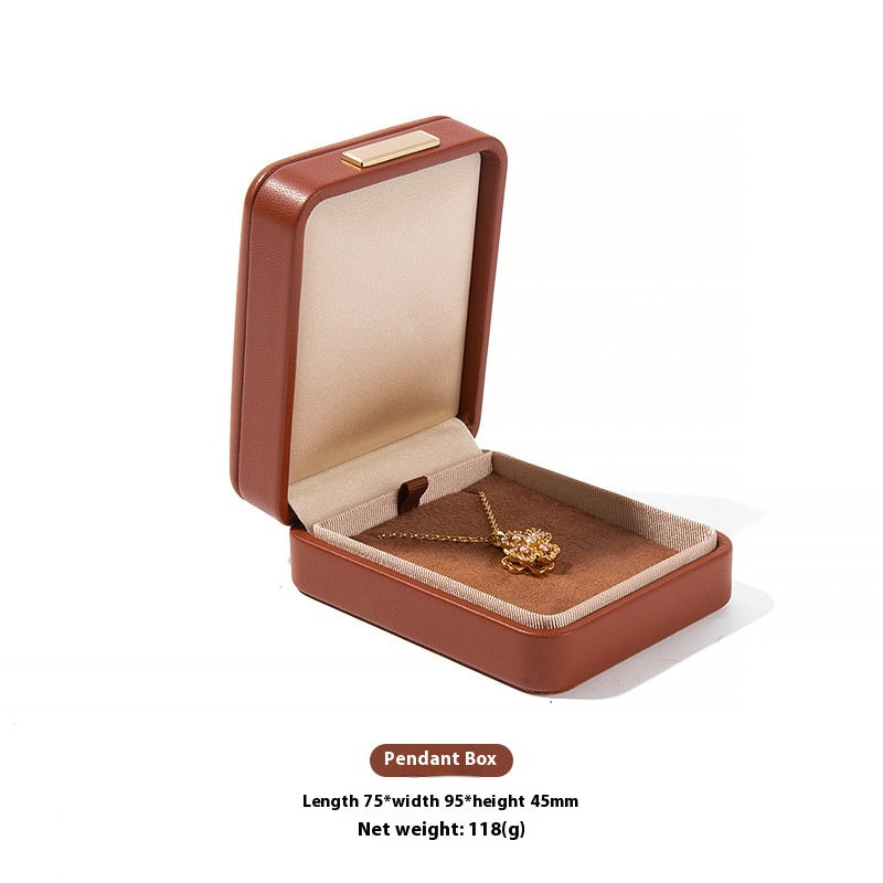 High-Grade PU Leather Jewelry Storage Box with Rounded Corners