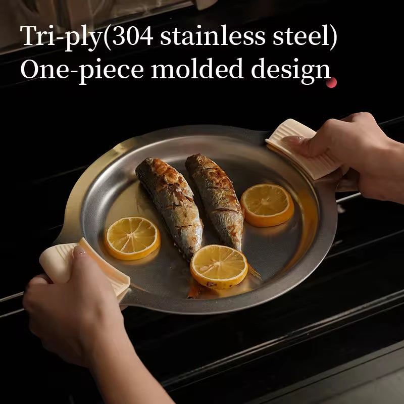 Stainless Steel Cookware Set with Multifunctional Lids - 16cm, 18cm, 20cm
