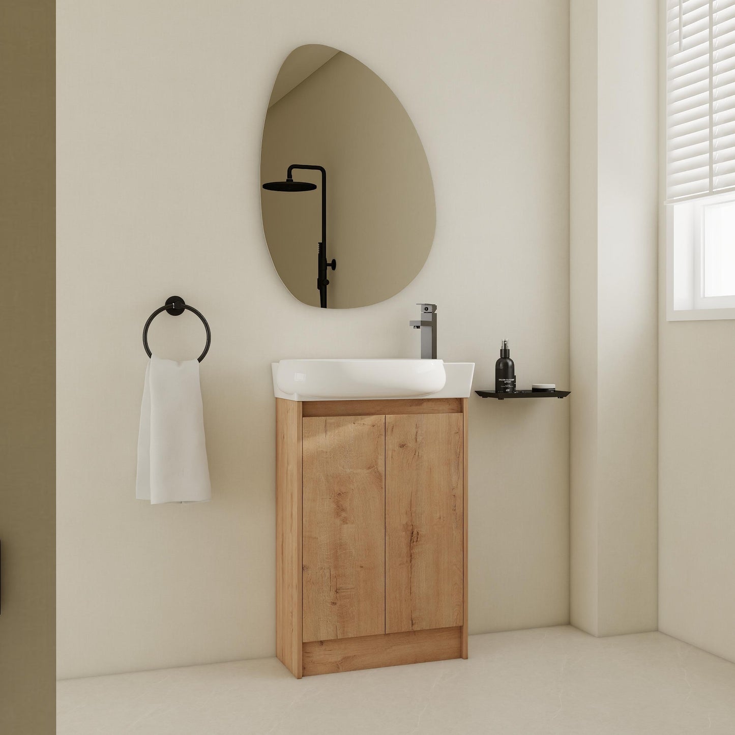 23 Freestanding Bathroom Vanity With Sink, Soft Close Doors