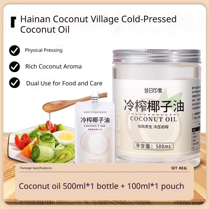 Cold-Pressed Coconut Oil for Cooking Hair Care and Mouthwash - Natural Skin & Hair Oil