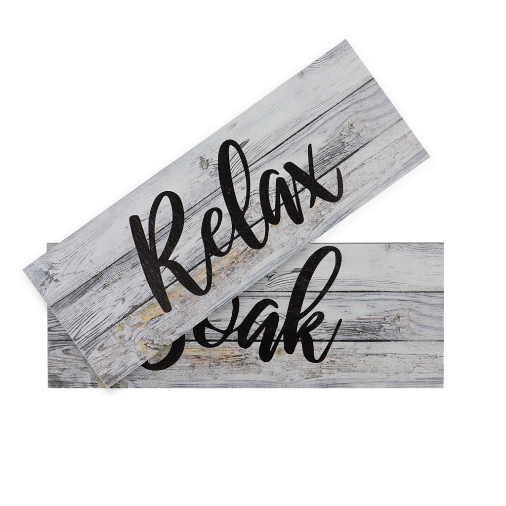 Retro Rustic Bathroom Wood Sign 3-Piece Craft Set - Home Decor
