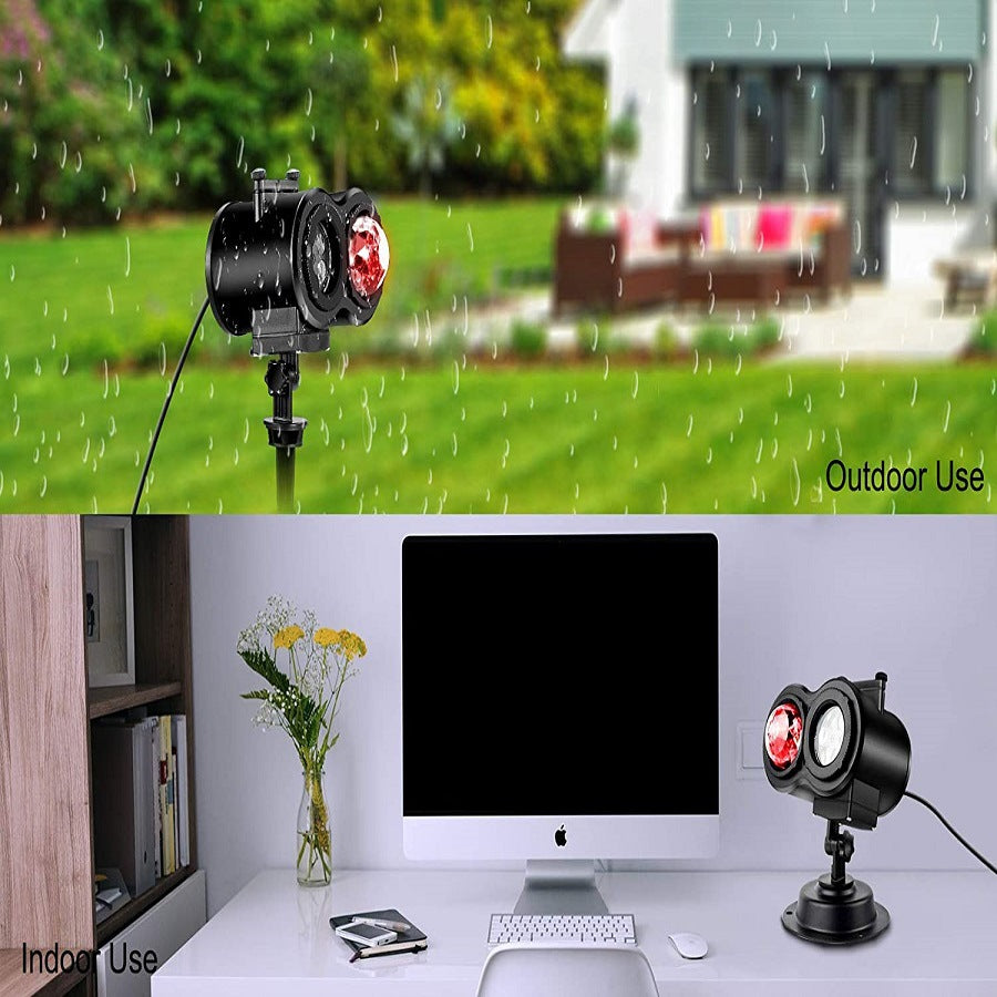Halloween Snowflake LED Stage Light Waterproof RGBW Projector