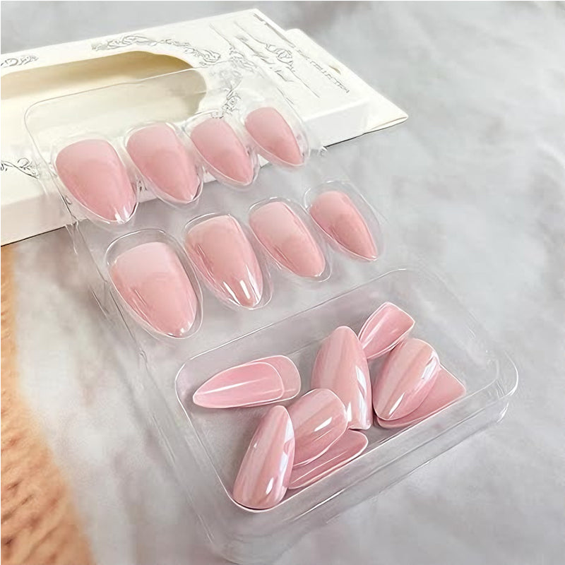 24-Piece Aurora Long Press-On Nails - Square Fake Nail Tips