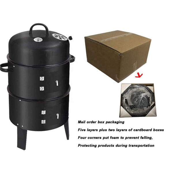 Outdoor Double-Layer Charcoal Braising and Smoking Grill