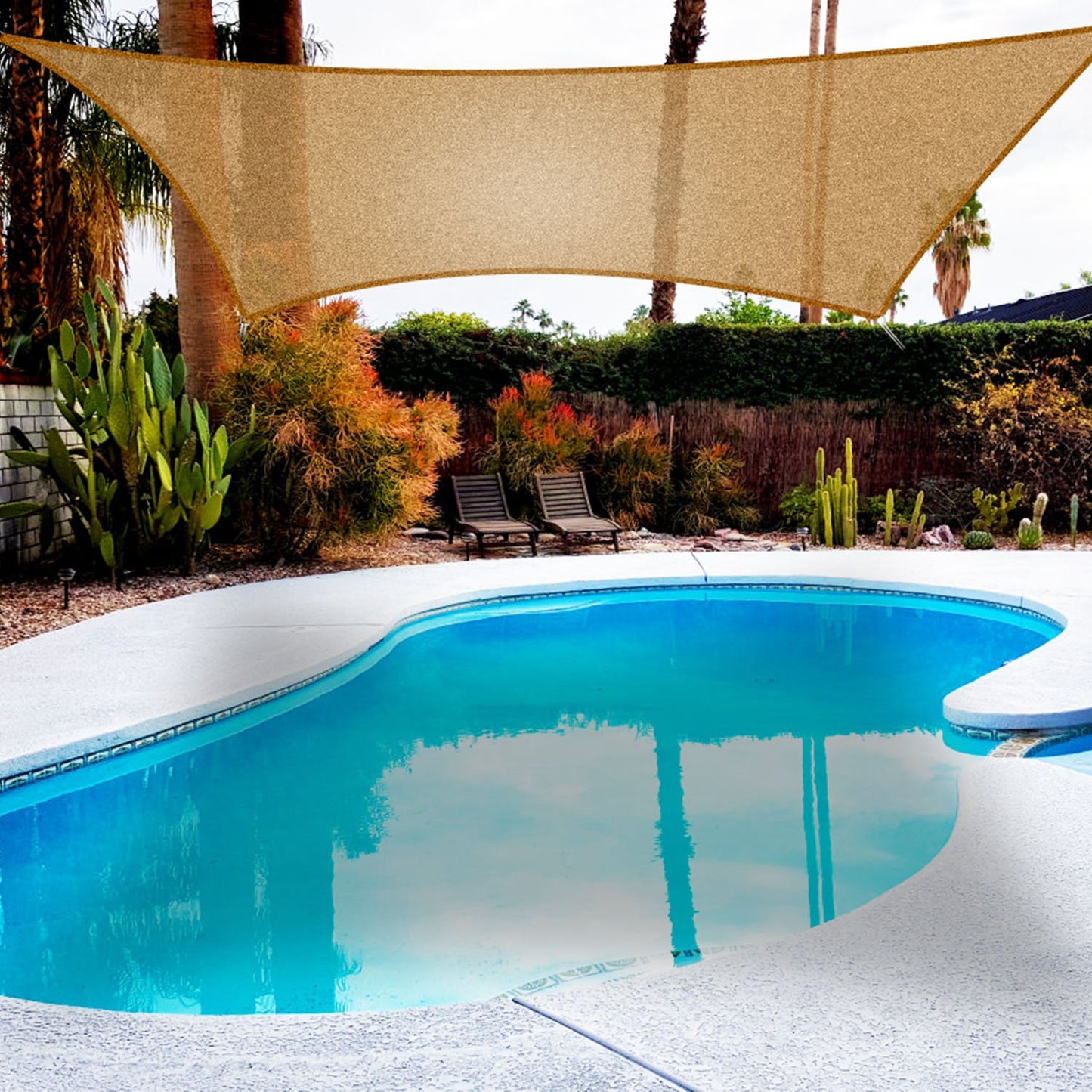 UV Block Canopy Shade 300x300cm Waterproof Patio Cover with Ropes & Hooks