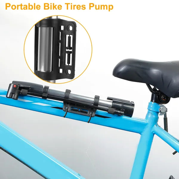 Portable Mini Bike Pump with Mount Bracket for Tire Inflation