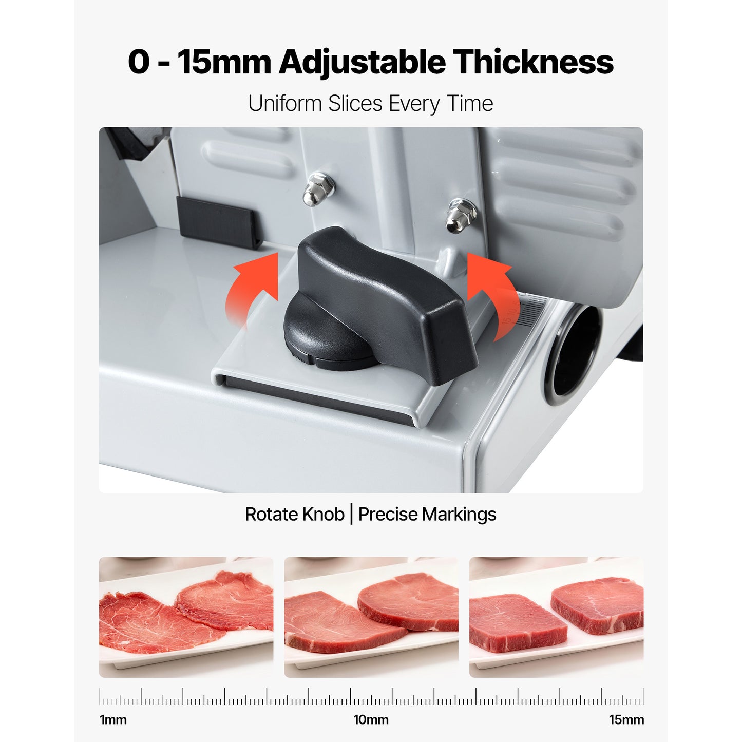 Electric Deli Meat Slicer 7.5 Inch Food Slicer with Adjustable Thickness 200W
