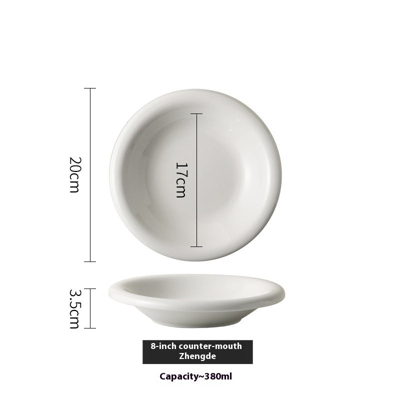 Reverse Mouth Porcelain Plate - Japanese Style Kitchen Dish for Home & Dining