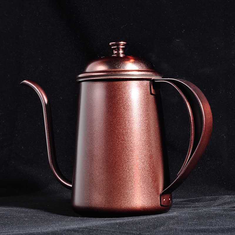 Stainless Steel Coffee Pouring Pot with Narrow Spout 650ml - Multiple Colors