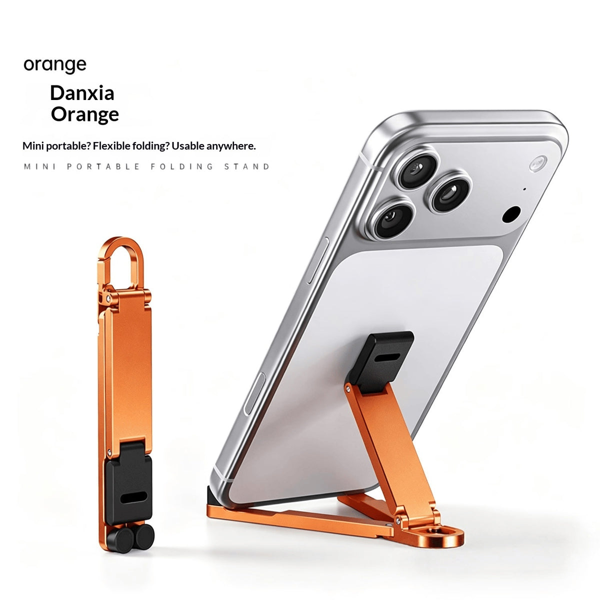 Mini Multi-Function Keychain Phone Stand and Hook - Portable Desk Organizer