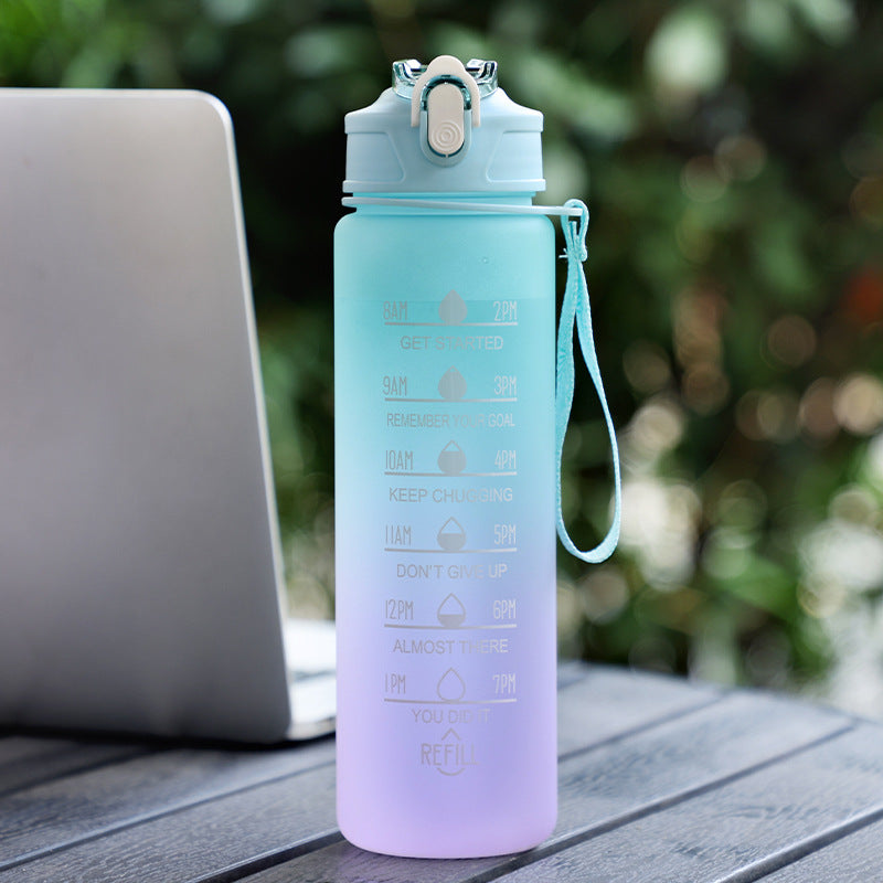 Large Capacity Sports Water Bottle with Straw - Portable Hydration Bottle