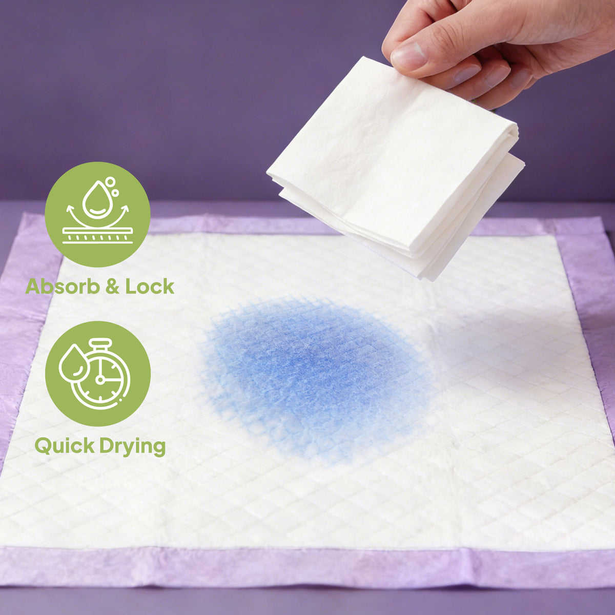 Lavender Scented Disposable Pet Training Pads - Leak-Proof Absorbent Dog Pee Pads