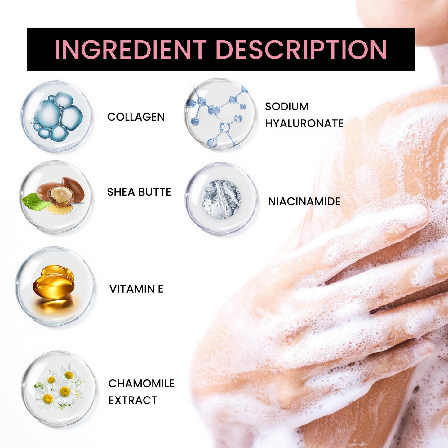 Brightening Body Soap with Niacinamide & Collagen for Elbows & Knees