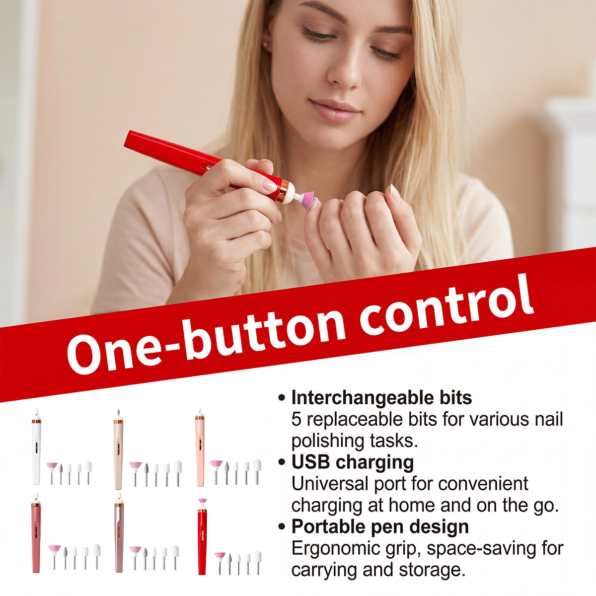 Electric Nail Polish Machine Pink Box Set - Nail Art & Care Tool