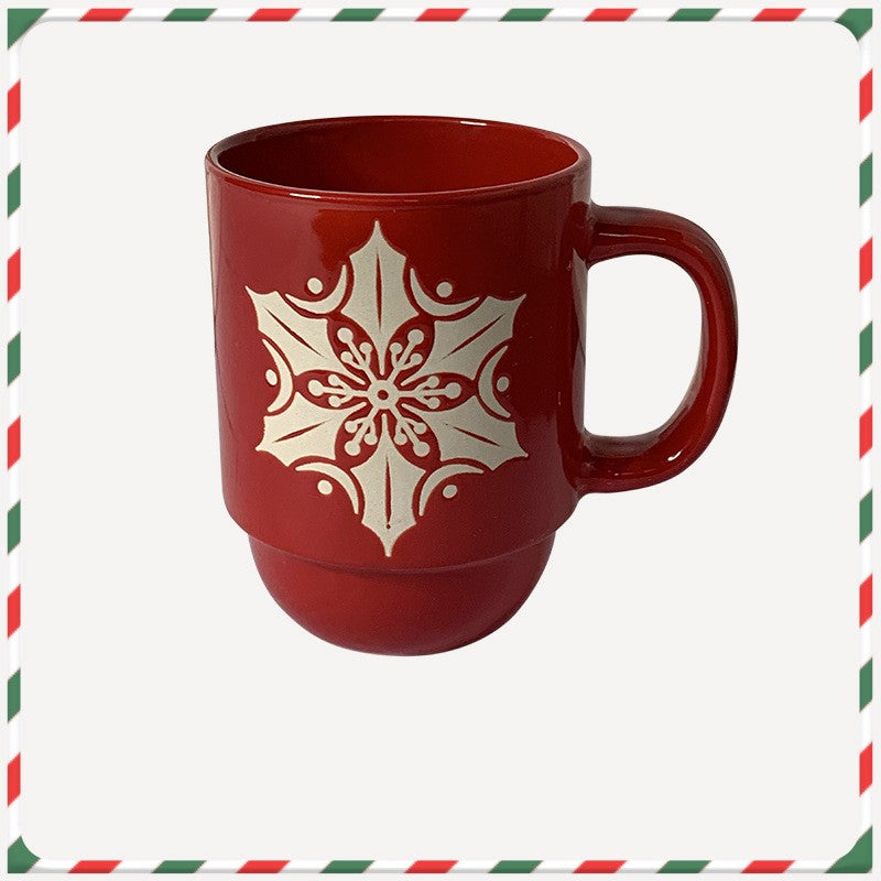 Christmas Cartoon Snowman Santa Ceramic Mug - Holiday Gift Drinkware