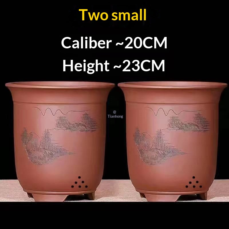 Indoor Plant Pots for Vegetables and Orchids - Breathable Clay Flower Containers