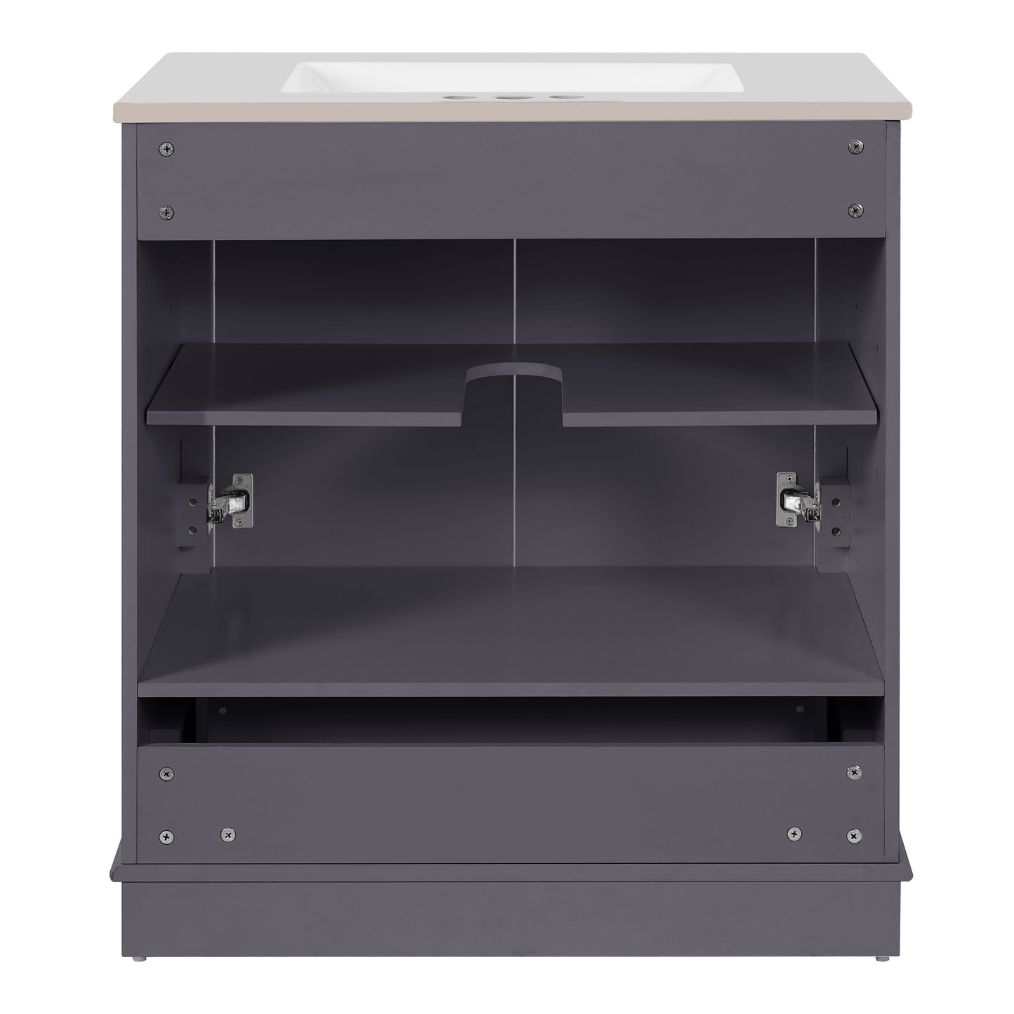 30" Blue Bathroom Vanity with Ceramic Sink & Soft Close Doors