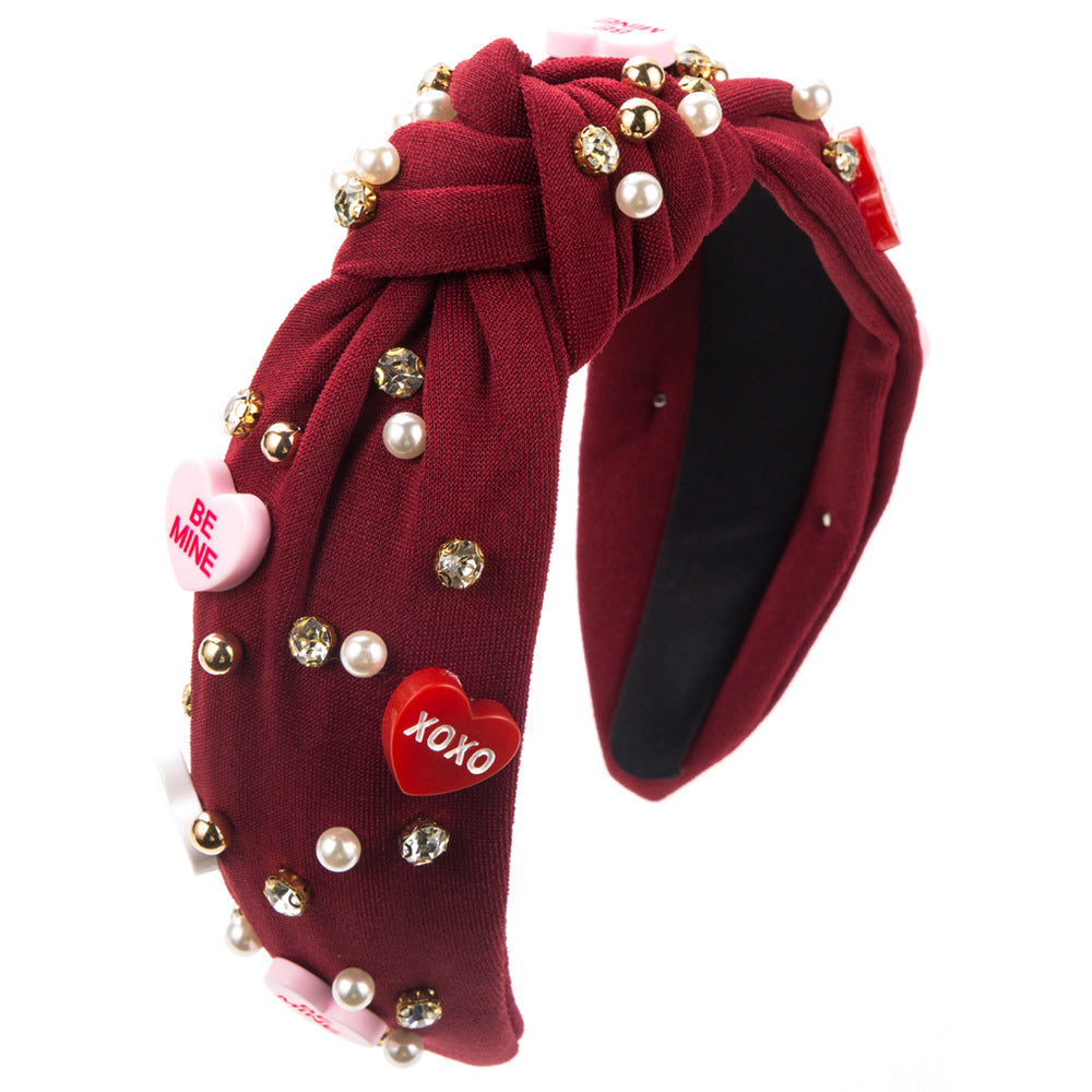 Rhinestone Pearl Hair Headband for Women