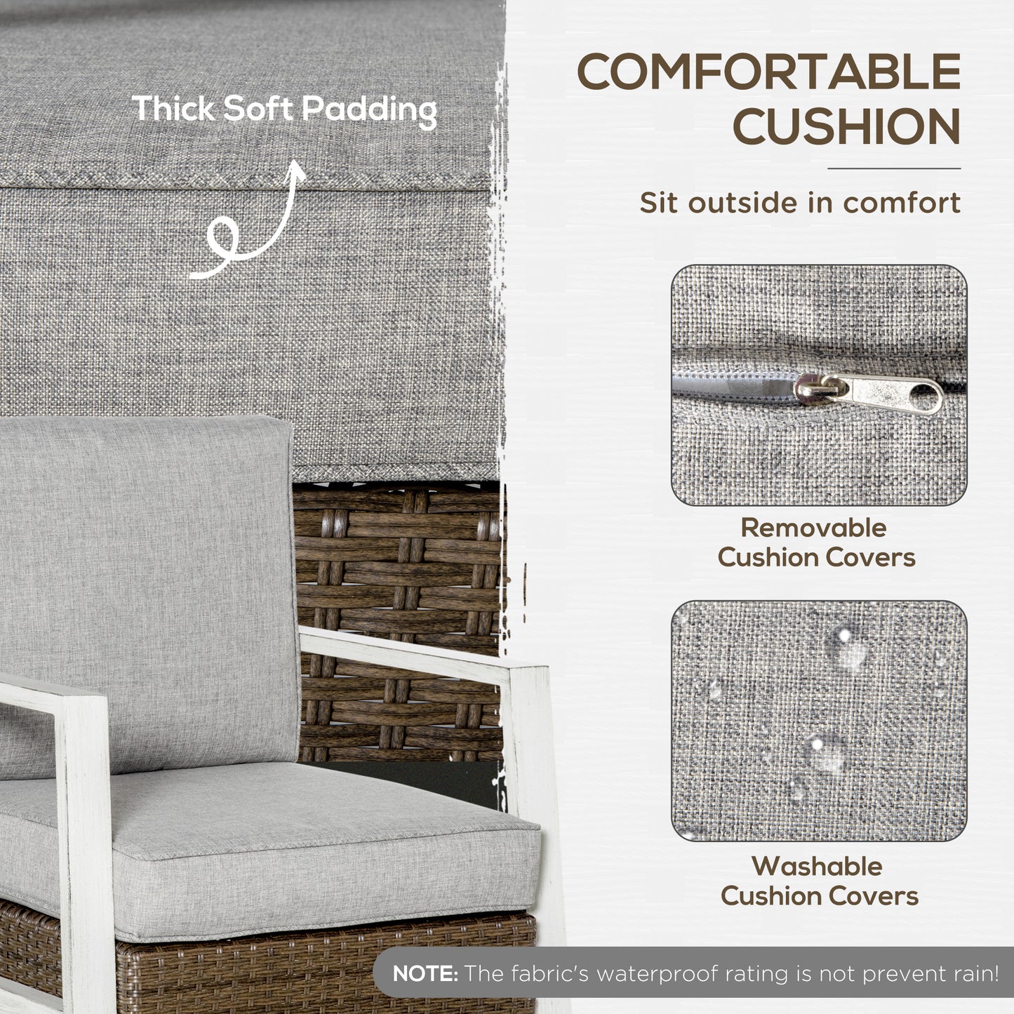 5-Piece Aluminum Outdoor Furniture Set with Cushions - Gray