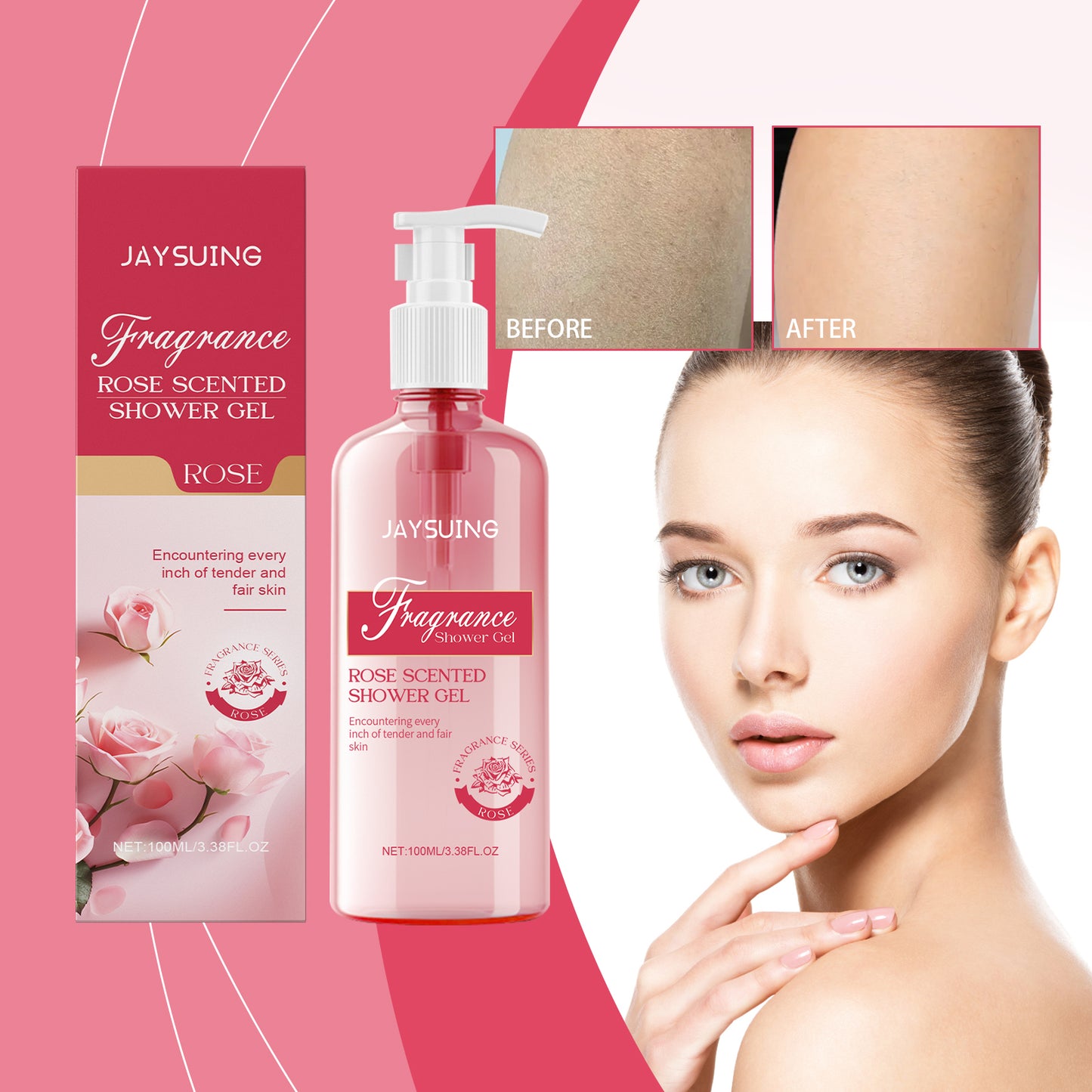 Rose Scented Moisturizing Body Wash - 100ml Gentle Cleansing Shower Gel