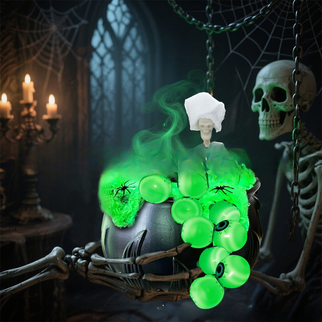 Halloween Evil Bubble Skull Pot Decoration - Festive Garden & Party Decor