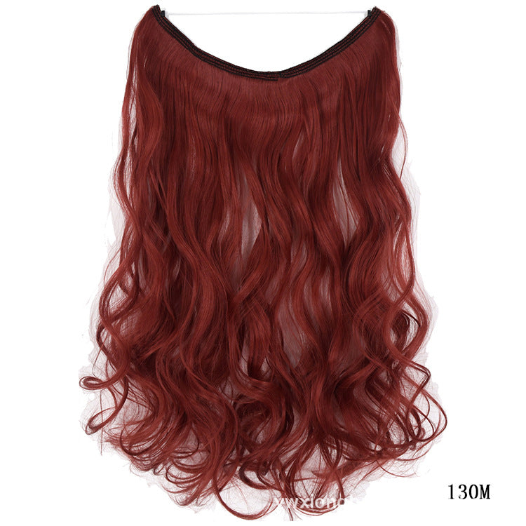 Seamless Hair Extension Wig Set for Women - High-Temperature Fiber, Multiple Colors