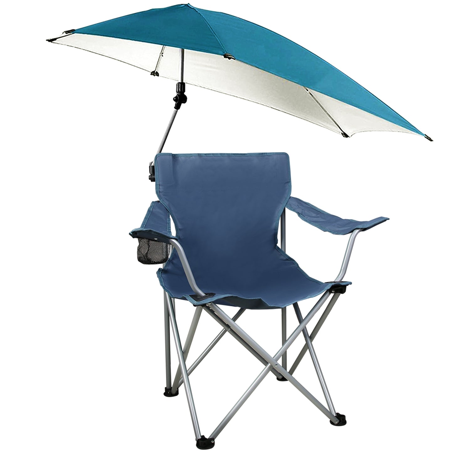 Foldable Beach Chair with Canopy and Cup Holder - Multiple Colors