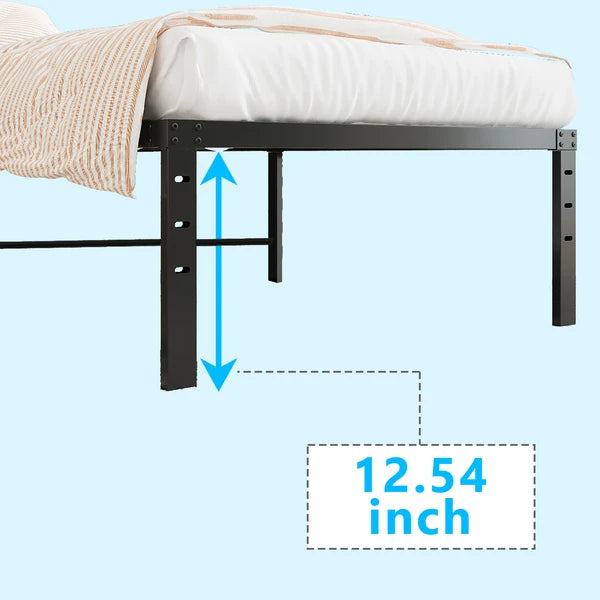 Black Twin Size Platform Metal Bed Frame - 14 Inch Height