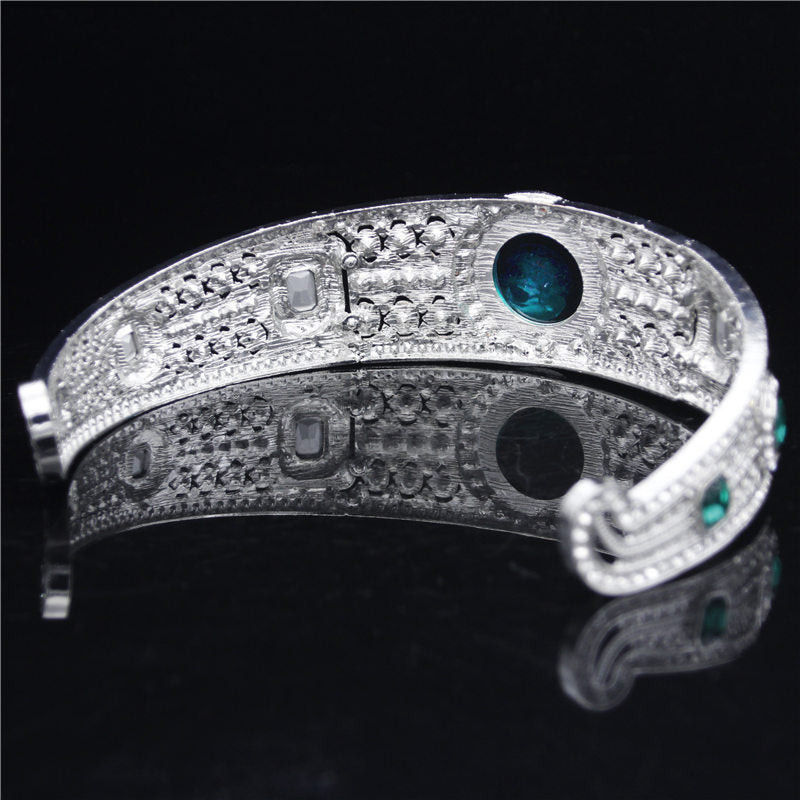 Baroque Crown Tiara - Green